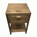 Bedside 1drw w/Shelf Rattan Inlay